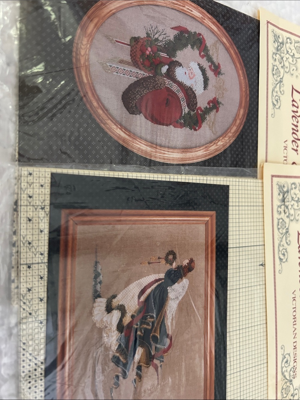 Lavender & Lace Victorian Cross Stitch Kits - Red, Cream, Green